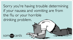 drinking, someecards, toddlers, health, sick, parenting, dads, famiily, doctor, nausea, puking, learning